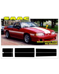 1987-1993 Mustang Notchback SAAC Dual Lemans Stripes for Cars without Spoiler