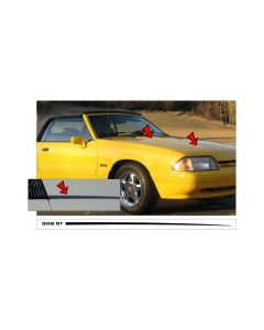 1987-1993 Mustang Hood Cowl Stripe Set with 302 GT Designation