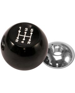 1985-1993 Mustang Classic T5 5-Speed Manual Transmission Shift Knob, Black with White Shift Pattern