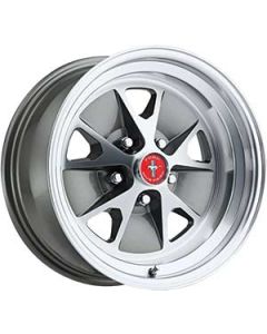 15" x 7" Legendary Styled Aluminum Alloy Wheel with Charcoal and Machined Finish, 5 x 4.5" Bolt Pattern