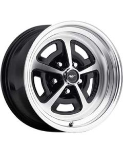 15" x 7" Legendary Magnum 500 Aluminum Alloy Wheel with Gloss Black and Machined Finish, 5 x 4.5" Bolt Pattern
