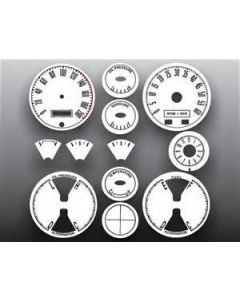 1967-1968 Mustang KPH White Face Gauge Overlay Kit