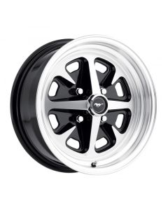 1979-1993 Mustang 15" x 6" Legendary Magnum 400 Aluminum Alloy Wheel with Gloss Black and Machined Finish, 4 x 4.25" Bolt Pattern