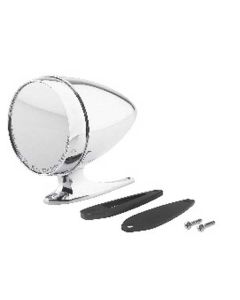 1964-1968 Mustang Chrome Bullet Mirror with Long Base and Standard Glass, Left
