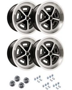 1964-1973 Mustang 17" x 8" Cast Aluminum Magnum 500 Wheel Kit