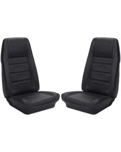 1972-1973 Mustang Coupe TMI Premium Standard Interior Front Bucket and Rear Bench Seat Cover Set, Black