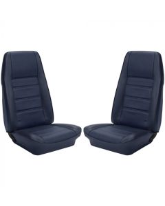 1972-1973 Mustang Coupe TMI Premium Standard Interior Front Bucket and Rear Bench Seat Cover Set, Dark Blue