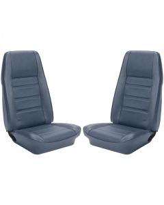 1971 Mustang Coupe TMI Premium Standard Interior Front Bucket and Rear Bench Seat Cover Set, Medium Blue