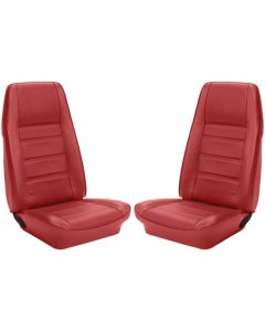 1972-1973 Mustang Coupe TMI Premium Standard Interior Front Bucket and Rear Bench Seat Cover Sert, Vermillion