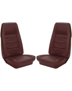 1972-1973 Mustang Coupe TMI Premium Standard Interior Front Bucket and Rear Bench Seat Cover Set, Dark Red