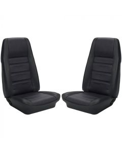 1971 Mustang Coupe TMI Premium Standard Interior Front Bucket and Rear Bench Seat Cover Set, Black