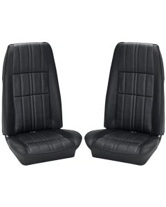 1972-1973 Mustang Coupe Deluxe and Grande Front Bucket and Rear Bench Seat Cover Set, Black