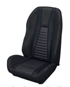 Mach 1 Cpe, Full Set W/Bkt Seats Rear W/Stripe, Blk W/Gr Stripe 1971