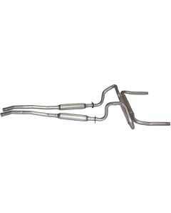 1967-1969 Mustang Concours Correct 2" Dual Exhaust with Transverse Single Muffler, 302/351W V8