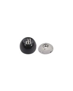 Shift Knob/ 4-speed/ Black & Chrome/ White Letters