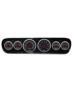 1964-1966 Mustang New Vintage USA 67 Series Gauge Panel Kit, Black Faces with Programmable MPH Speedometer

