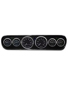 1964-1966 Mustang New Vintage USA 1940 Series Gauge Panel Kit, Black Faces with Programmable MPH Speedometer
