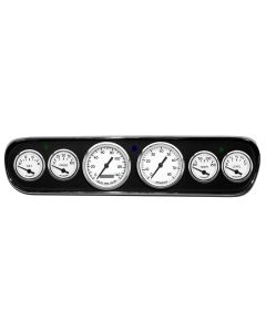 1964-1966 Mustang New Vintage USA 1940 Series Gauge Panel Kit, White Faces with Programmable MPH Speedometer

