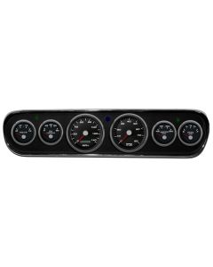 1964-1966 Mustang New Vintage USA Performance Series Gauge Panel Kit, Black Faces with Programmable MPH Speedometer

