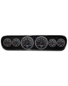1964-1966 Mustang New Vintage USA Performance ll Series Gauge Panel Kit, Black Faces with Programmable MPH Speedometer

