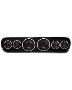 1964-1966 Mustang New Vintage USA CFR Redline Series Gauge Panel Kit, Black Faces with Programmable MPH Speedometer

