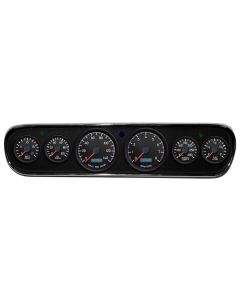 1964-1966 Mustang New Vintage USA Aviator Series Gauge Panel Kit, Black Faces with Programmable MPH Speedometer