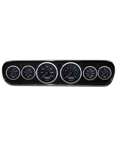 1964-1966 Mustang New Vintage USA CFR Blueline Series Gauge Panel Kit, Black Faces with Programmable KPH Speedometer

