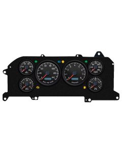 1987-1993 Mustang New Vintage USA Aviator Series Gauge Kit, Black Faces with Programmmable MPH Speedometer

