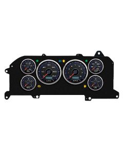 1987-1993 Mustang New Vintage USA CFR Blueline Series Gauge Kit, Black Faces with Programmmable KPH Speedometer
