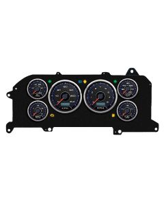 1987-1993 Mustang New Vintage USA Aviator Series Gauge Kit, Black Faces with Programmmable KPH Speedometer

