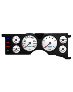 1979-1986 Mustang New Vintage USA Performance II Gauge Panel Kit, White Faces with Programmable MPH Speedometer