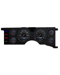 1979-1986 Mustang New Vintage USA Blue CFR Series Gauge Kit, Black Faces with Programmable MPH Speedometer