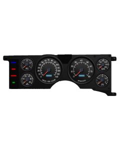 1979-1986 Mustang New Vintage USA Performance II Gauge Kit, Black Faces with Programmable KPH Speedometer