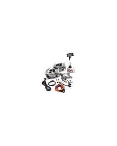 FiTech Go EFI 2x4 Dual-Quad 625 HP Self-Tuning Fuel Injection Systems Master Kit With Inline Fuel Pump, Cast Finish, 31061