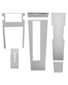1967 Mustang Brushed Aluminum Center Console Overlay Set for Cars with Manual Transmission, 5 Pieces