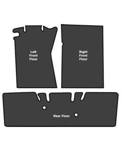 1965-1973 Mustang Fastback Die Cut EVA Passenger Area Sound Deadener Set without Mass Backing, 3 Pieces