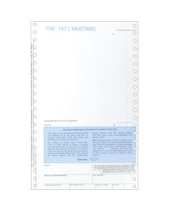 1971 Mustang New Car Window Price Sticker