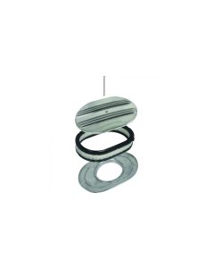 Universal Aluminum-Finned 4-Barrel Oval Air Cleaner with Polished Finish