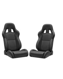 Corbeau A4 Reclining Seats, Black Leather




