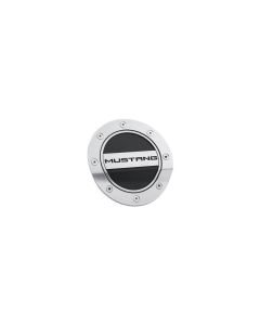 2015-2019 Mustang Comp Series Fuel Door, Silver with Black Accents