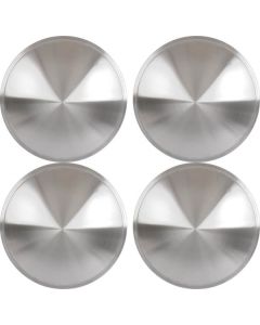 14" Moon Style Brushed Aluminum Look Stainless Steel Wheel Cover Set, 4 Pieces