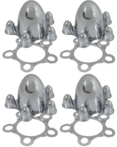 Chrome 5 x 4-1/2" Spider-Style Wheel Center Cap Set, 4 Pieces