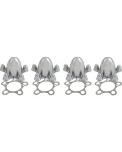 Chrome Spider-Style Center Caps with 5 x 4-1/2" Bolt Circle, 2-Piece Set