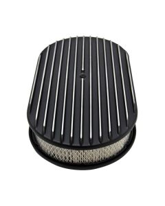 Finned Aluminum Air Cleaner, 15'' Oval With Black Finish, 1932-1985