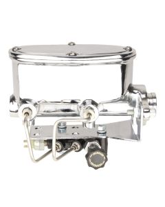 Unvrsl Blackout Oval Master Cylinder & Prop Valve Kit, Chrom