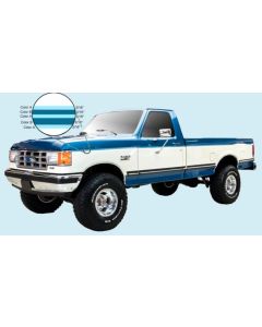 1980 Ford F150/250/350 Tu-Tone Stripe Kit, 5-Band, Silver/Burgandy