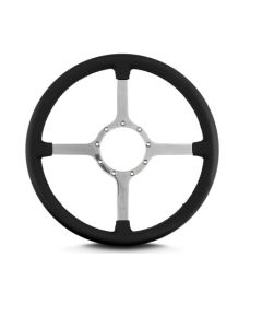 1948-1957 Ford Pickup 15 Inch  Steering Wheel Polished Spokes, Black Leather Wrap