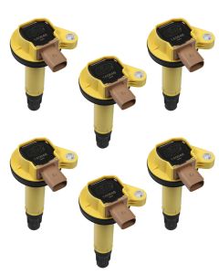 2011-2017 Ford Pickup Truck Ignition Coil Set - ACCEL Super Coil Series - Yellow Cap - Ford EcoBoost 3.5L V6