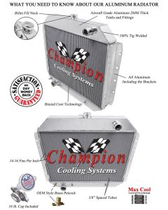 1978-79 Bronco Champion Aluminum Radiator, 2-Row Core