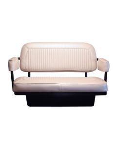 1968-1977 Bronco Assembled Rear Jump Seat With Storage Compartment, White Vinyl